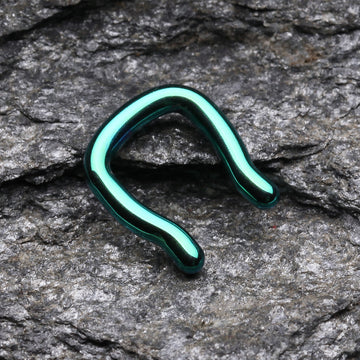 Detail View 1 of Blackline Steel Septum Ring-Green